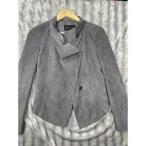 BCBG Maxazria Grey Faux Suede Jacke / coat‎ Women's Size XS